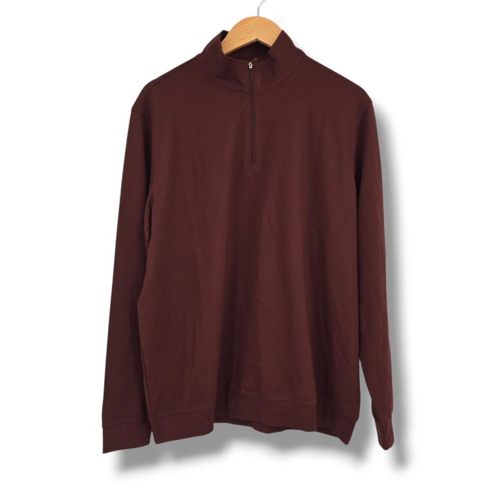 Kenneth Cole‎ Golf Mens Large Brown Quarter Zip Pullover Stretch Performance